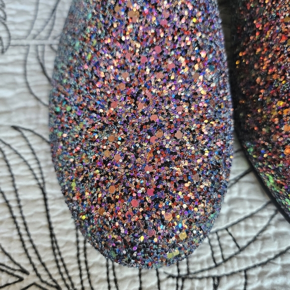 NWOB TOMS Darcy Glitter Flats Slipons Loafers Black Purple 7.5 - Picture 10 of 16